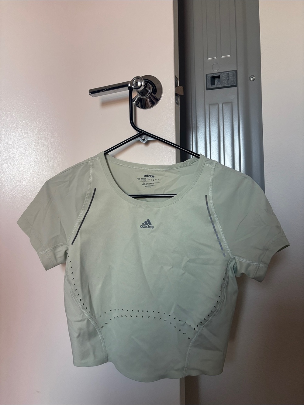 adidas Mint Green Short Sleeve Crop Top